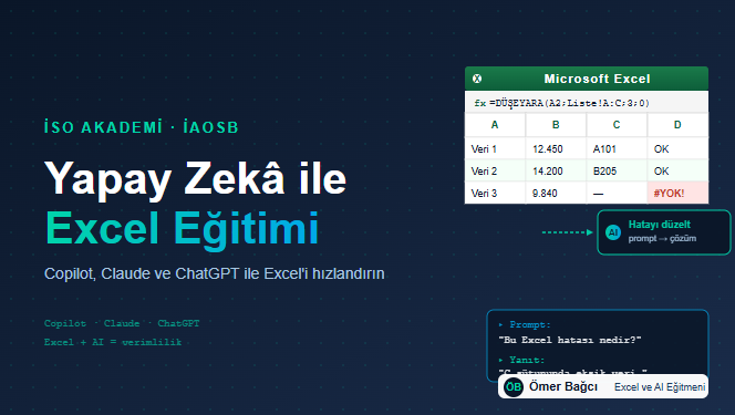 İstanbul Anadolu Yakası Sanayi Odası Excel ve Yapay Zeka eğitimi